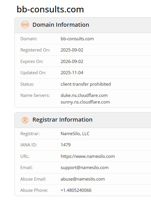 WHOIS data 