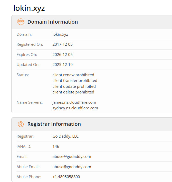 WHOIS data 