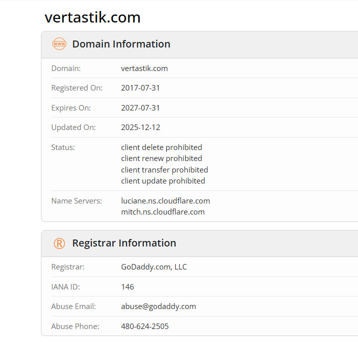 WHOIS data 