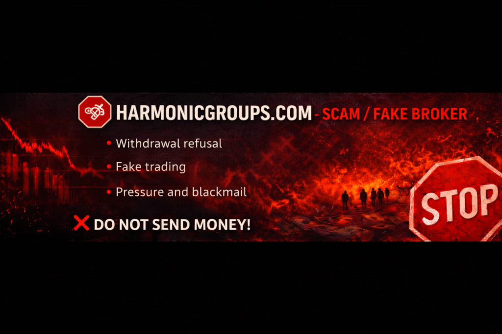 HarmonicGroups.com is an unregulated offshore CFD broker with multiple red flags.
