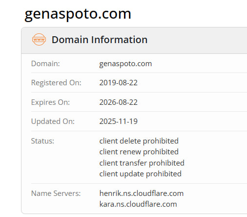 Domain WHOIS (genaspoto.com)