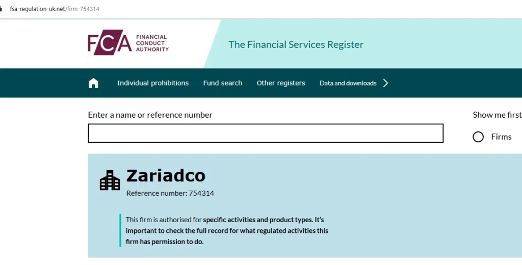Fake zariadco.com register