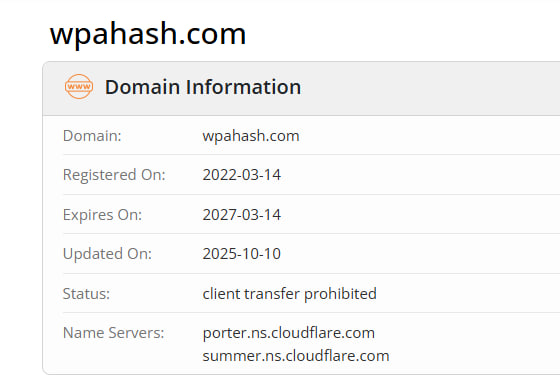 WHOIS data 
