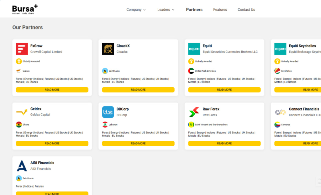 screenshot from the website
