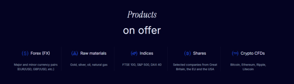screenshot from the website 